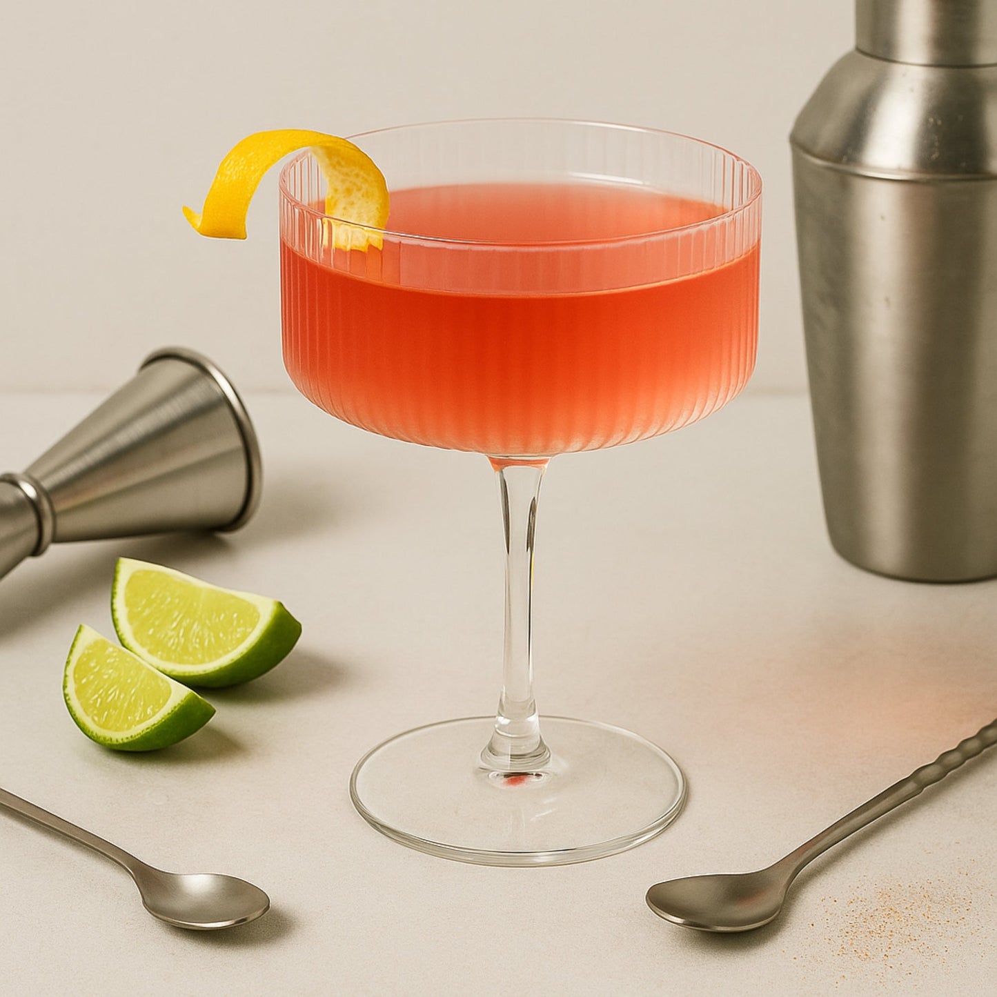 6 Ribbed Coupe Glasses Set - 10 oz - Drinkware - From Cocktail Craft