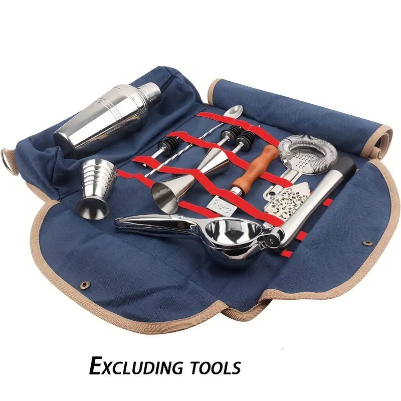 Bartender Travel Bag – Portable Bar Tool Roll (Blue) - From Cocktail Craft