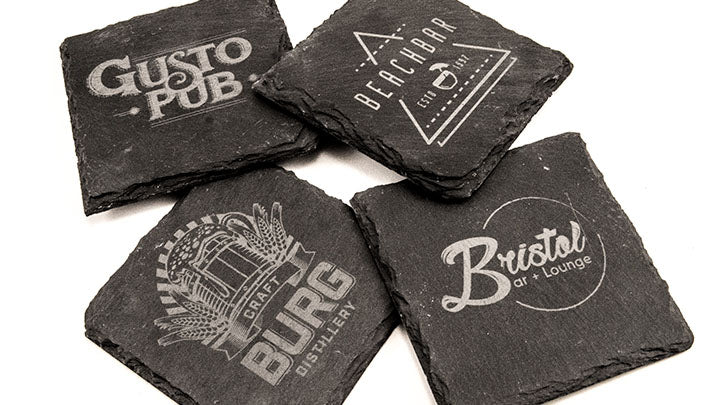Laser Engraved Slate Coasters – Set of 4 - From Cocktail Craft