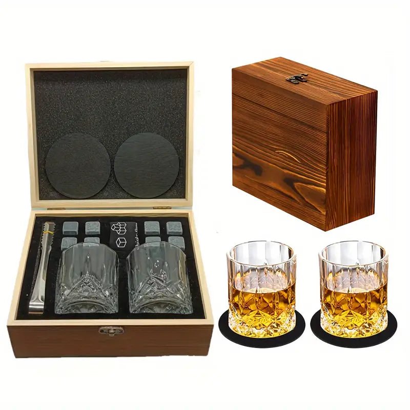 Luxury Whiskey Glass Set with Wooden Box - Drinkware - From Cocktail Craft