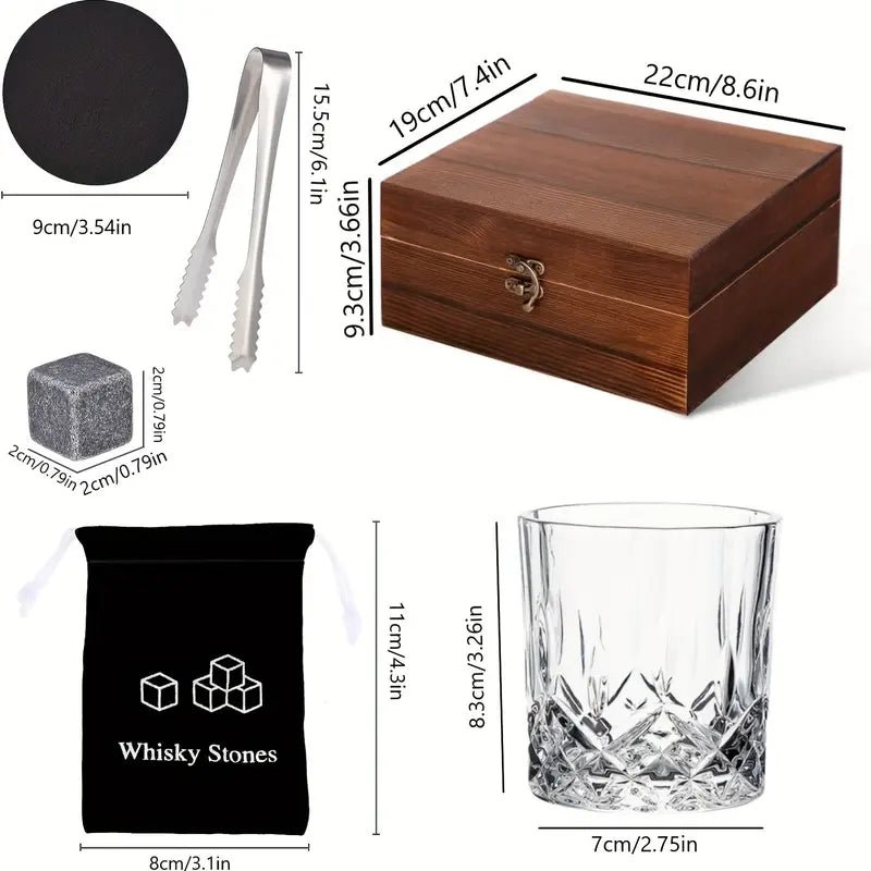 Luxury Whiskey Glass Set with Wooden Box - Drinkware - From Cocktail Craft