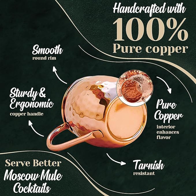 Moscow Mule Mugs 18 Oz - Set of 8 - Drinkware - From Cocktail Craft Co