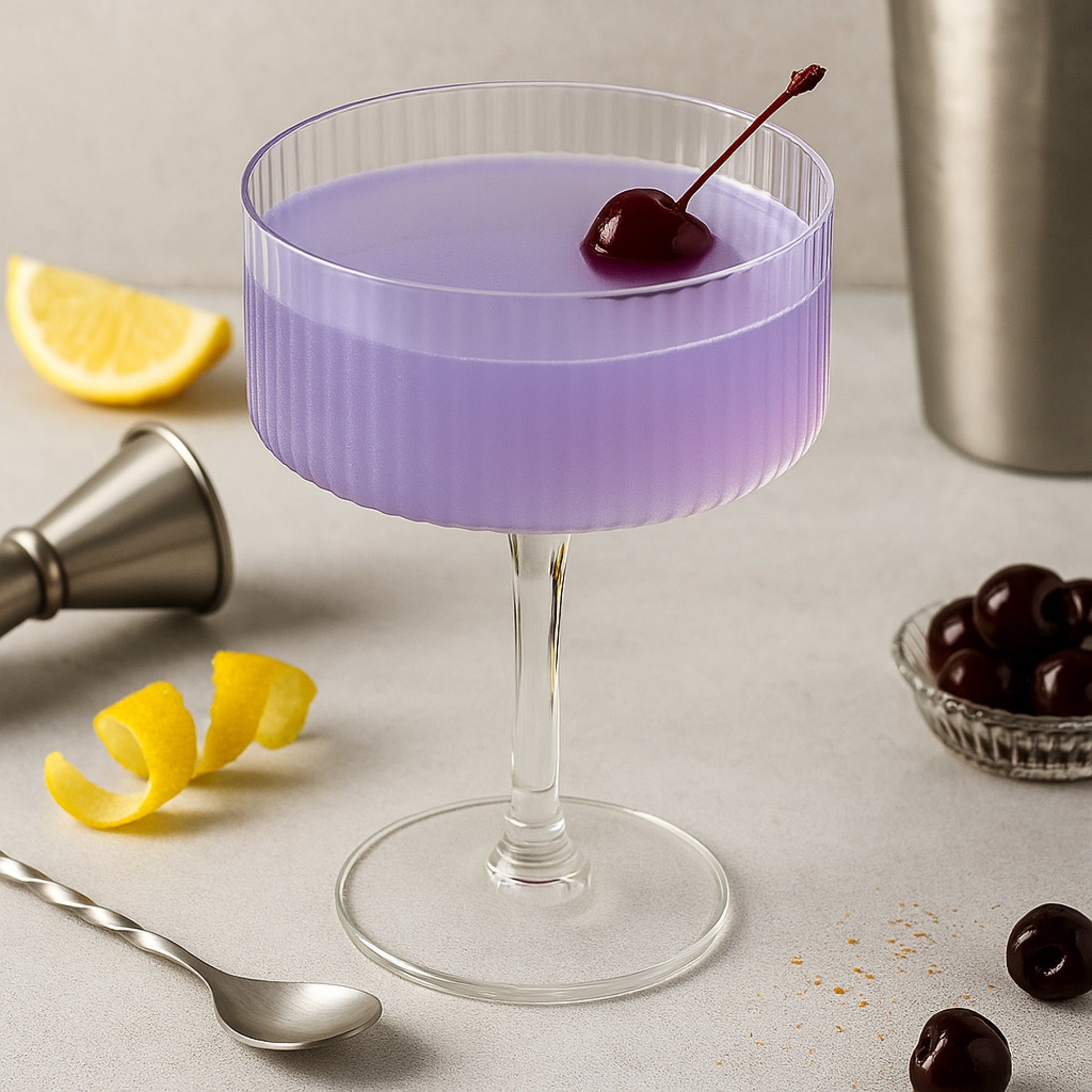 6 Ribbed Coupe Glasses Set - 10 oz - Drinkware - From Cocktail Craft