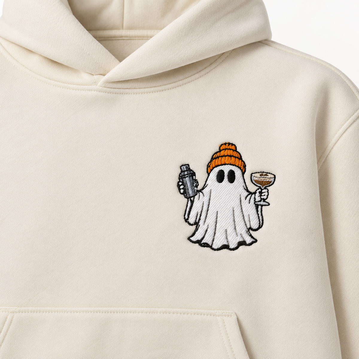 Embroidered Espresso Martini Ghost Heavyweight Hoodie