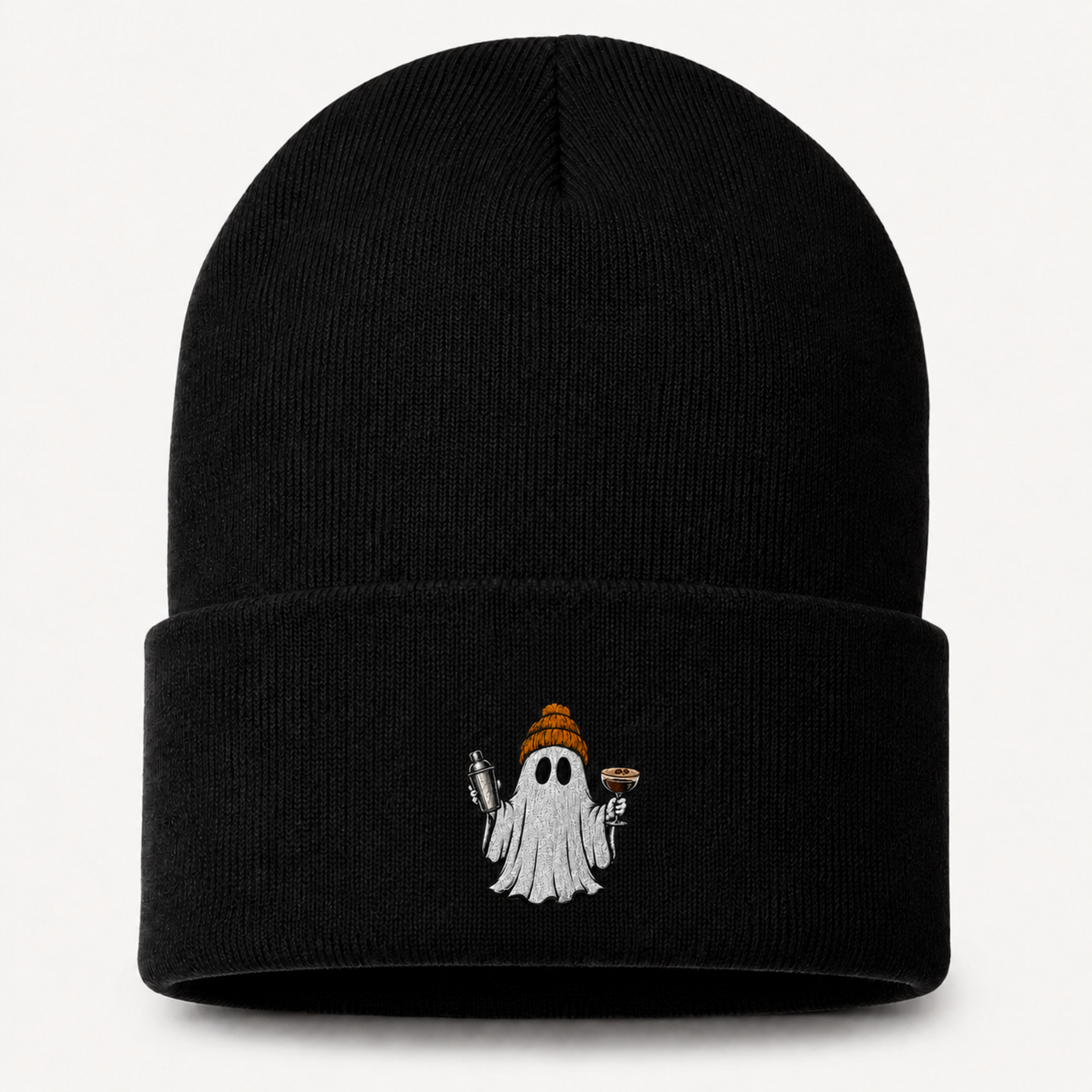 Embroidered Espresso Martini Ghost Beanie