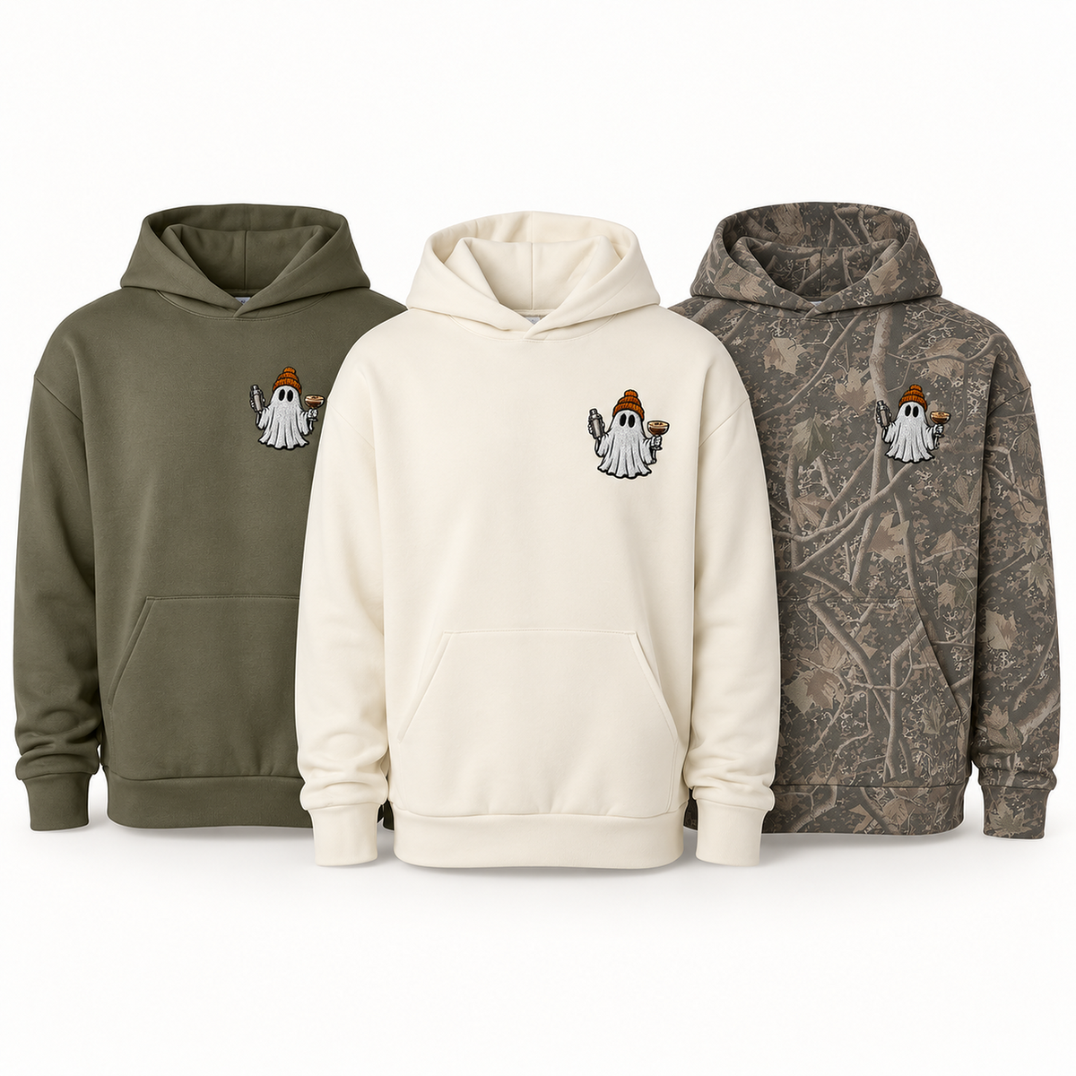 Embroidered Espresso Martini Ghost Heavyweight Hoodie